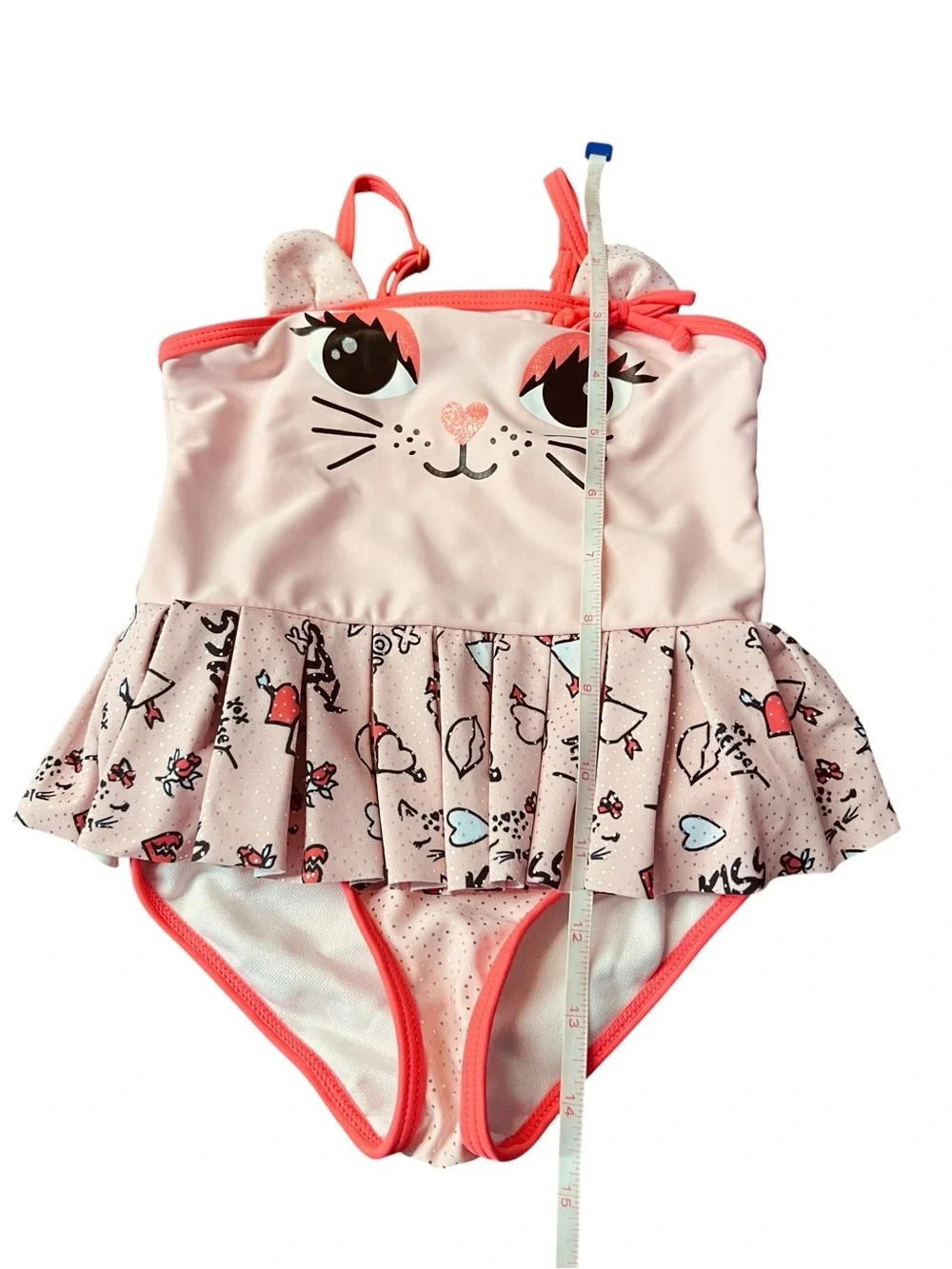 Betsey Johnson Soft Pink Cat Ruffle One-Piece Swimsuit for Kids Size 18 Months